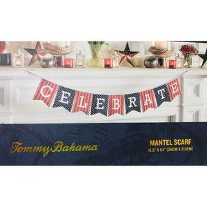 Tommy Bahama Mantel Scarf Banner CELEBRATE Red White Blue Flags July 4th Patriot